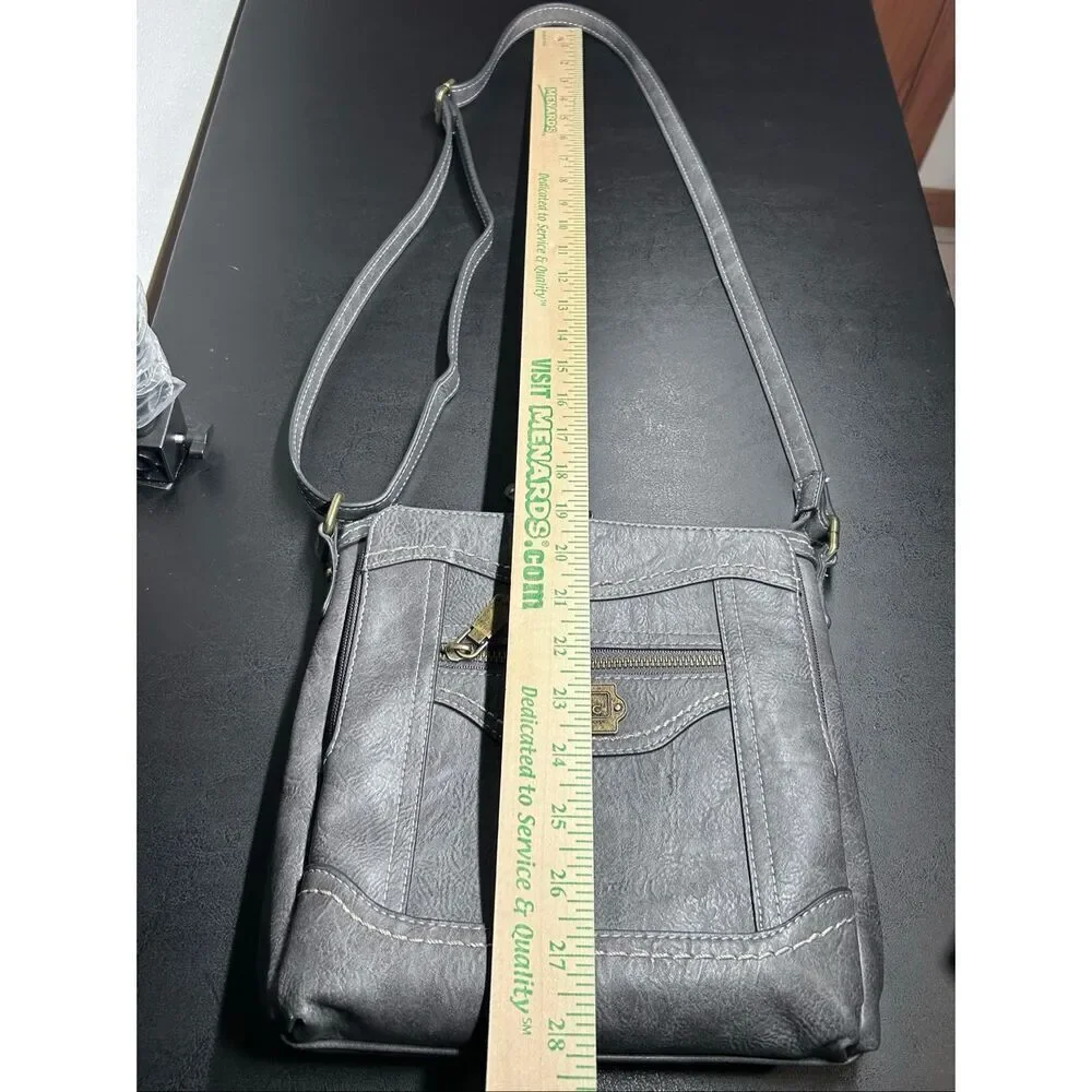 Born Concepts (BOC) Faux Leather Crossbody Bag in Gray Handbag - Picture 11 of 14